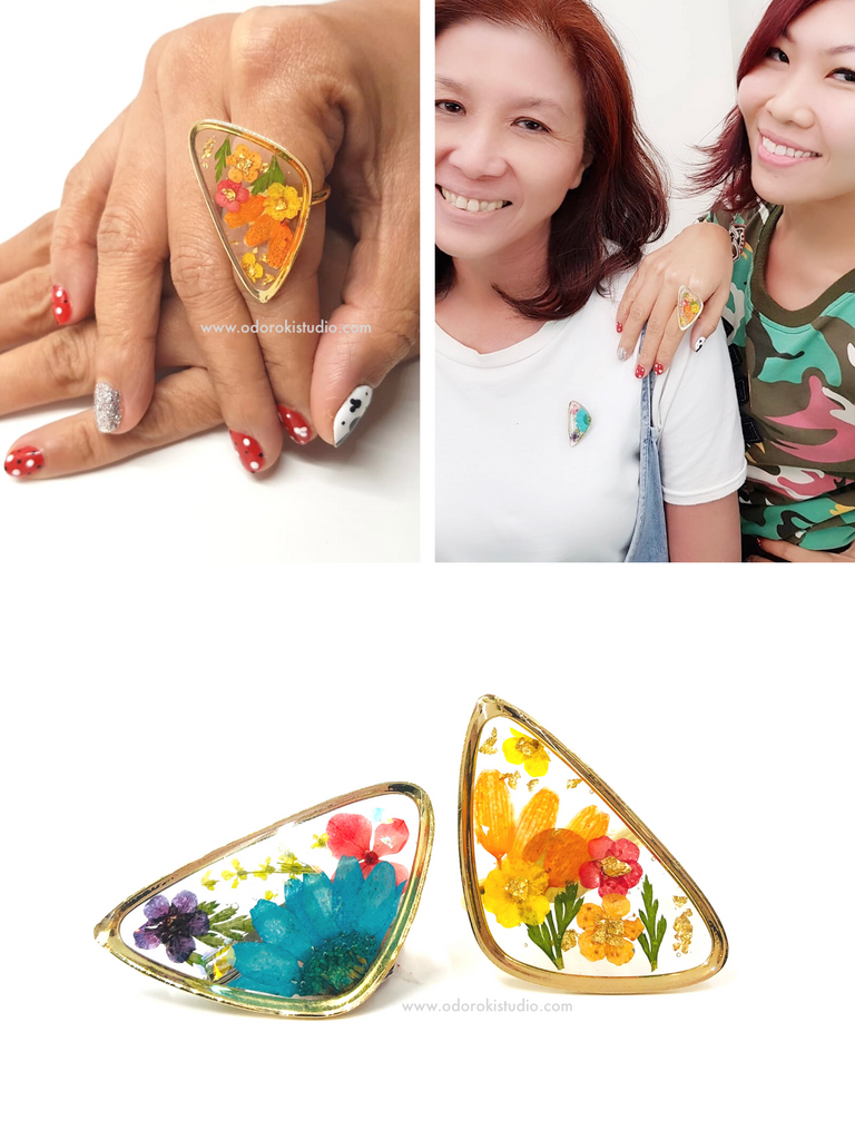 Real Flower Jewellery in Bezel Workshop