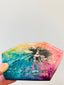 Alcohol Ink Coaster- Rainbow Hexagon