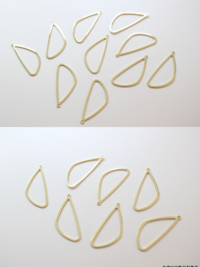 Premium Anti Tarnish High Plated 14k Gold Open Back Bezel - Irregular Triangle